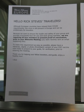 tour Covid precaution notice!